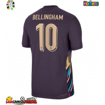 Camisa de Futebol Inglaterra Jude Bellingham #10 Equipamento Secundário Europeu 2024 Manga Curta